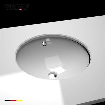 Fontana Bravat Ceramic White Round Undermount Sink