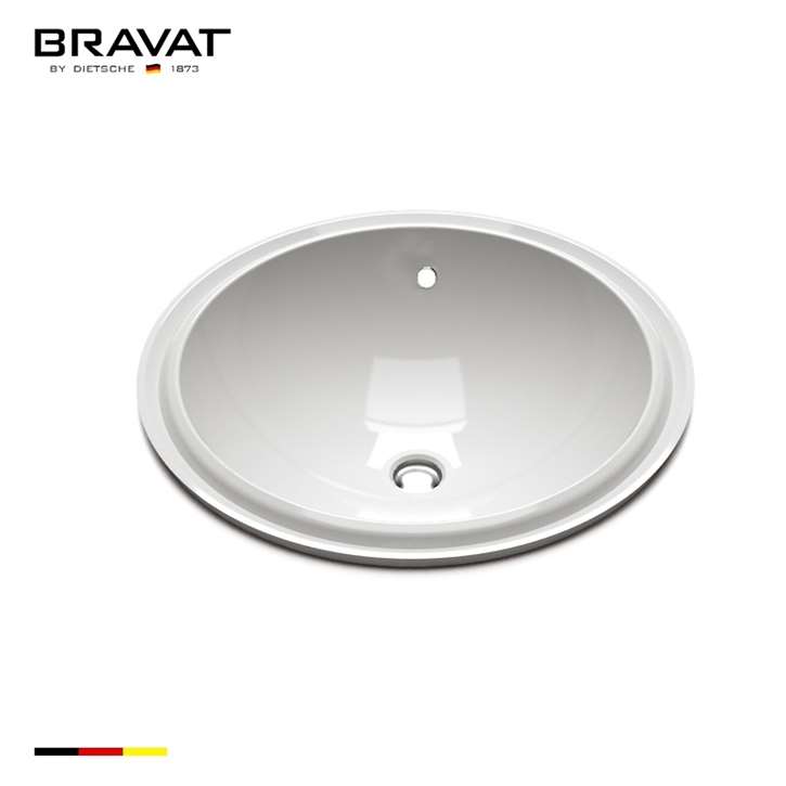 Fontana Bravat Ceramic White Round Undermount Sink