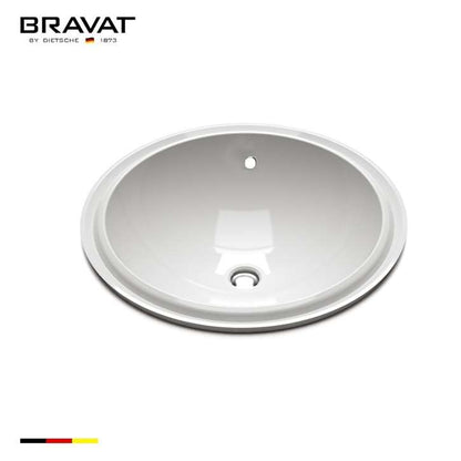 Fontana Bravat Ceramic White Round Undermount Sink