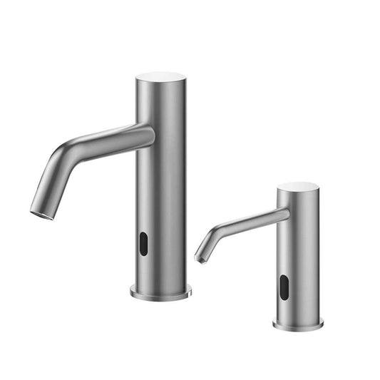 Fontana Brushed Nickel Commercial Touchless Sensor Faucet & Touchless Soap Dispenser