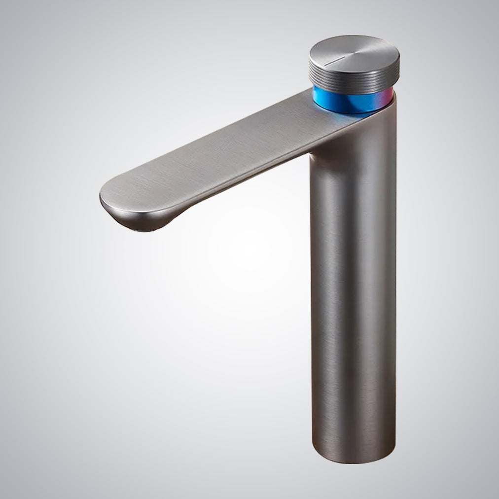 Fontana Caceres Deck Mounted Single Handle Gun Gray Basin Faucet