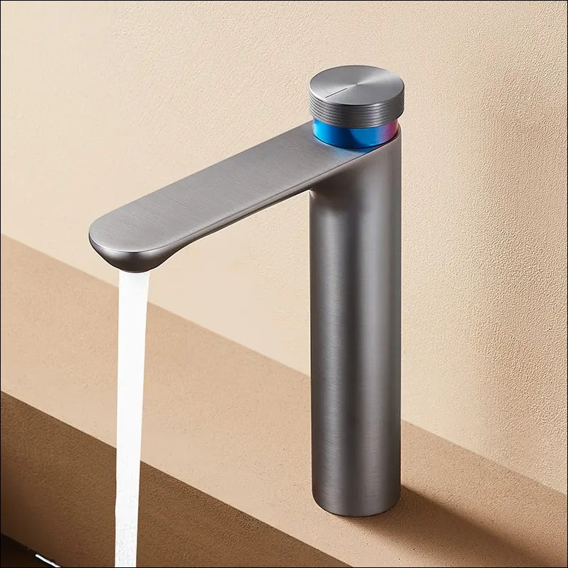 Fontana Caceres Deck Mounted Single Handle Gun Gray Basin Faucet