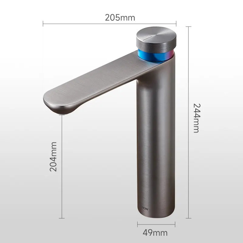 Fontana Caceres Deck Mounted Single Handle Gun Gray Basin Faucet