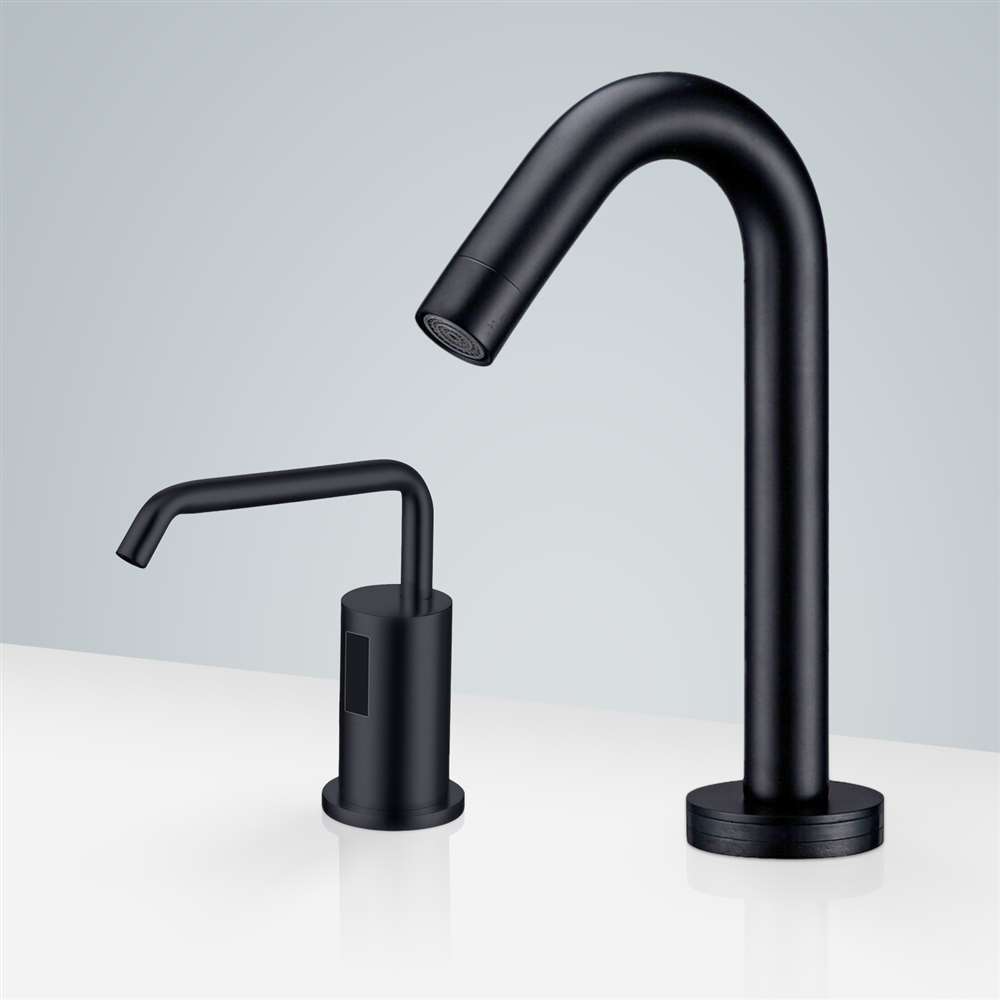 Fontana Carpi Motion Sensor Dark Oil Rubbed Bronze Faucet With Automatic Liquid Foam Soap Dispenser