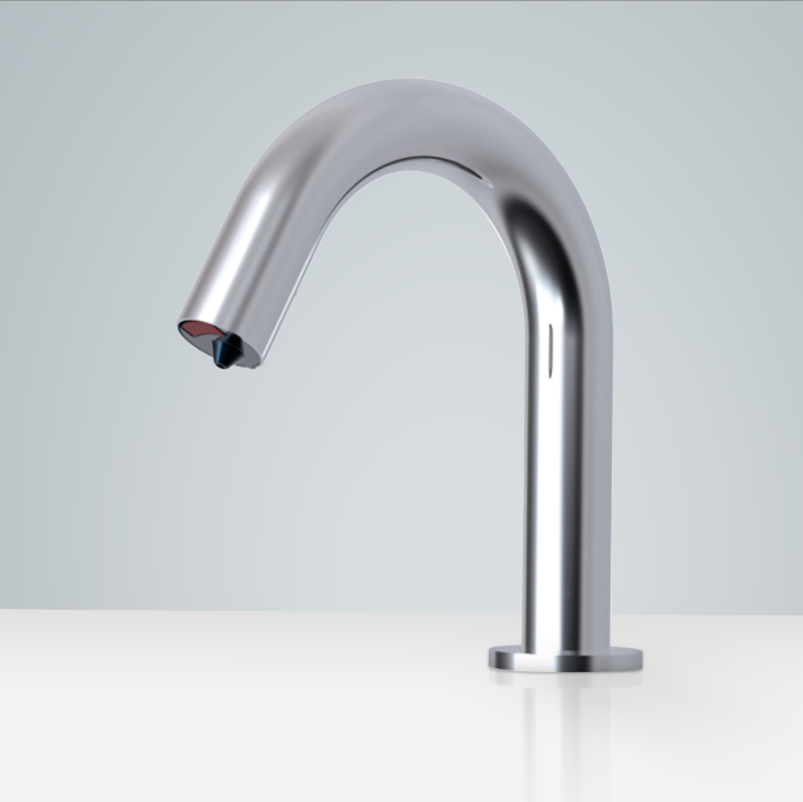 Fontana Carpi Touchless Motion Sensor Chrome Faucet and Automatic Deck Mount Soap Dispenser