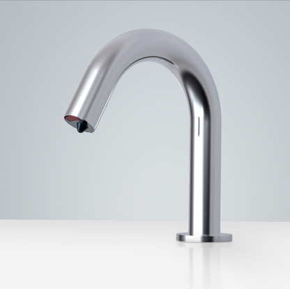Fontana Carpi Touchless Motion Sensor Chrome Faucet and Automatic Deck Mount Soap Dispenser