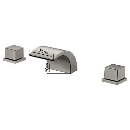 Fontana Casina Dual Handle Deck Mounted Brushed Nickel Waterfall Faucet