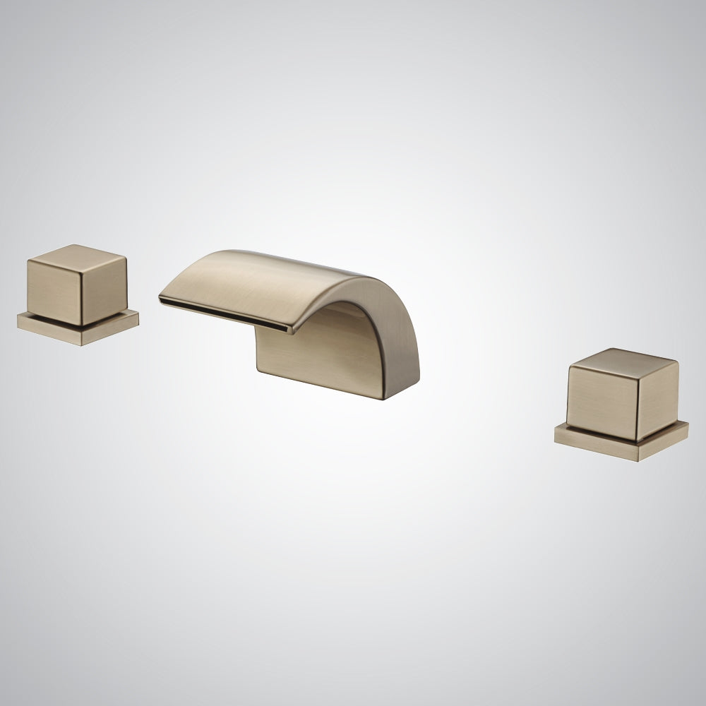 Fontana Casina Dual Handle Deck Mounted Champagne Waterfall Faucet