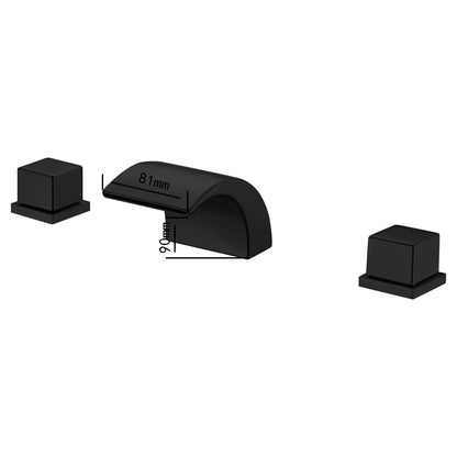 Fontana Casina Dual Handle Deck Mounted Matte Black Waterfall Faucet