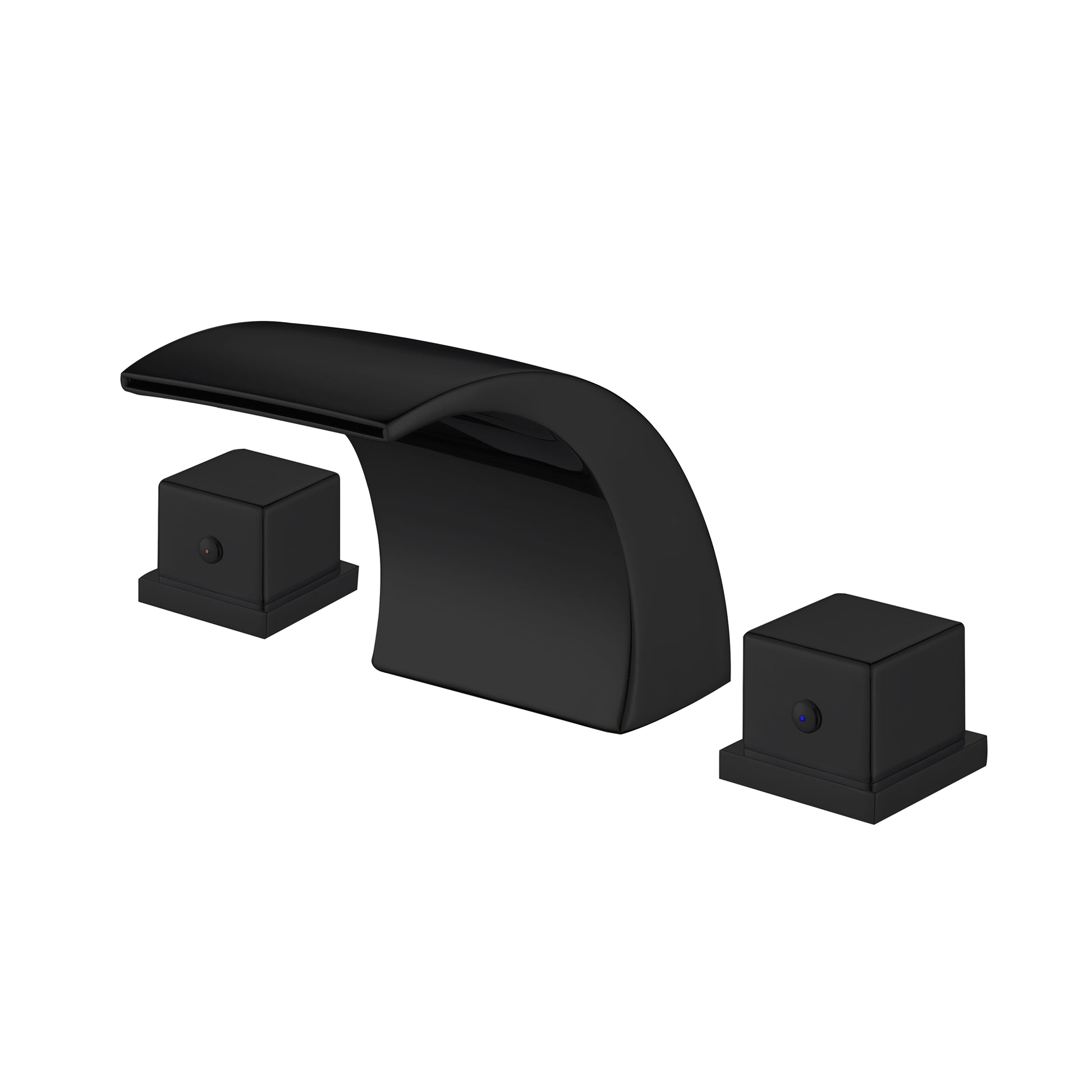 Fontana Casina Dual Handle Deck Mounted Matte Black Waterfall Faucet