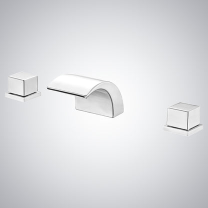 Fontana Casina Dual Handle Deck Mounted Matte White Waterfall Faucet