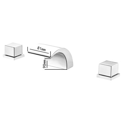 Fontana Casina Dual Handle Deck Mounted Matte White Waterfall Faucet