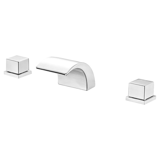 Fontana Casina Dual Handle Deck Mounted Matte White Waterfall Faucet