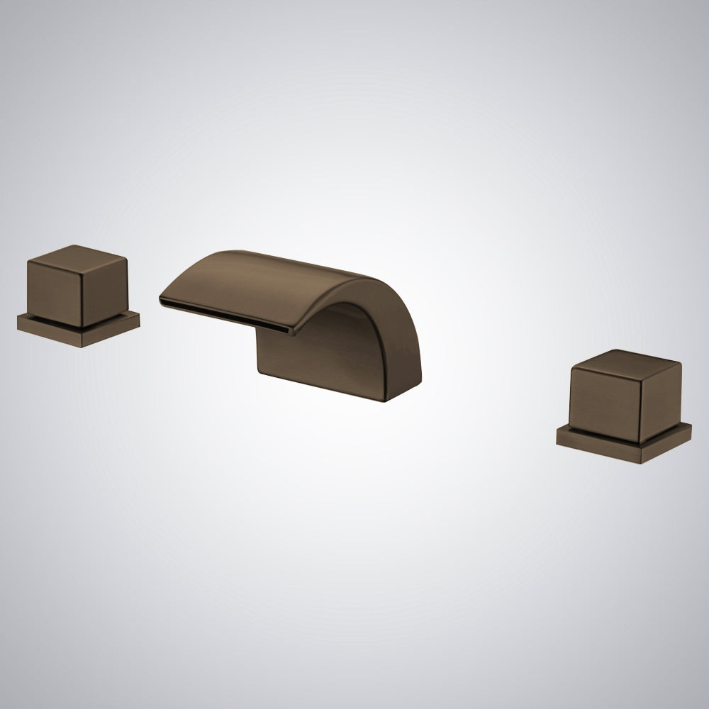 Fontana Casina Dual Handle Deck Mounted Oil Rubbed Bronze Waterfall Faucet