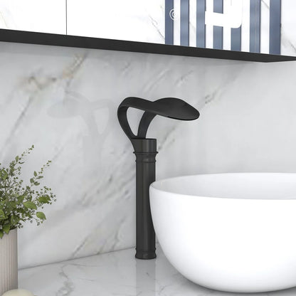 Fontana Castres 1.2 GPM Touchless Waterfall Vessel Black Faucet