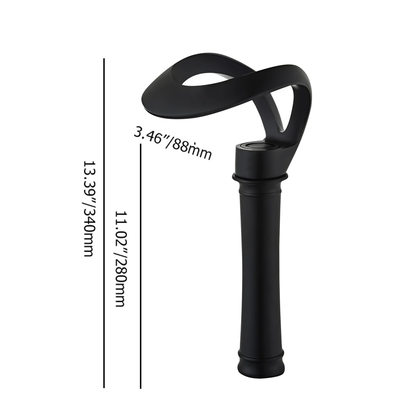 Fontana Castres 1.2 GPM Touchless Waterfall Vessel Black Faucet