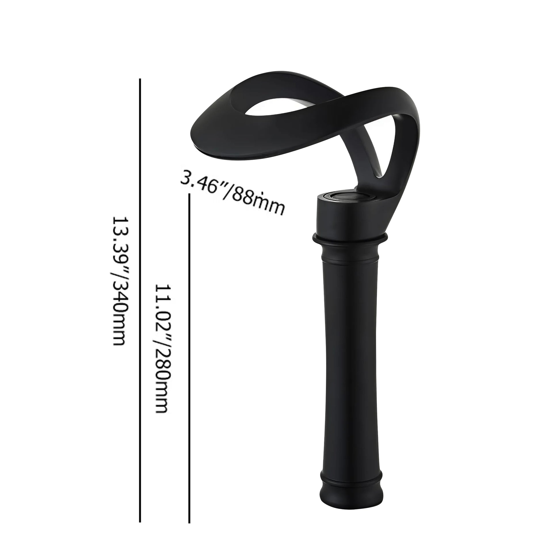 Fontana Castres 1.2 GPM Touchless Waterfall Vessel Black Faucet