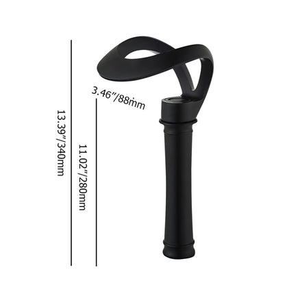 Fontana Castres 1.2 GPM Touchless Waterfall Vessel Black Faucet