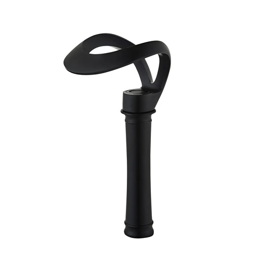 Fontana Castres 1.2 GPM Touchless Waterfall Vessel Black Faucet