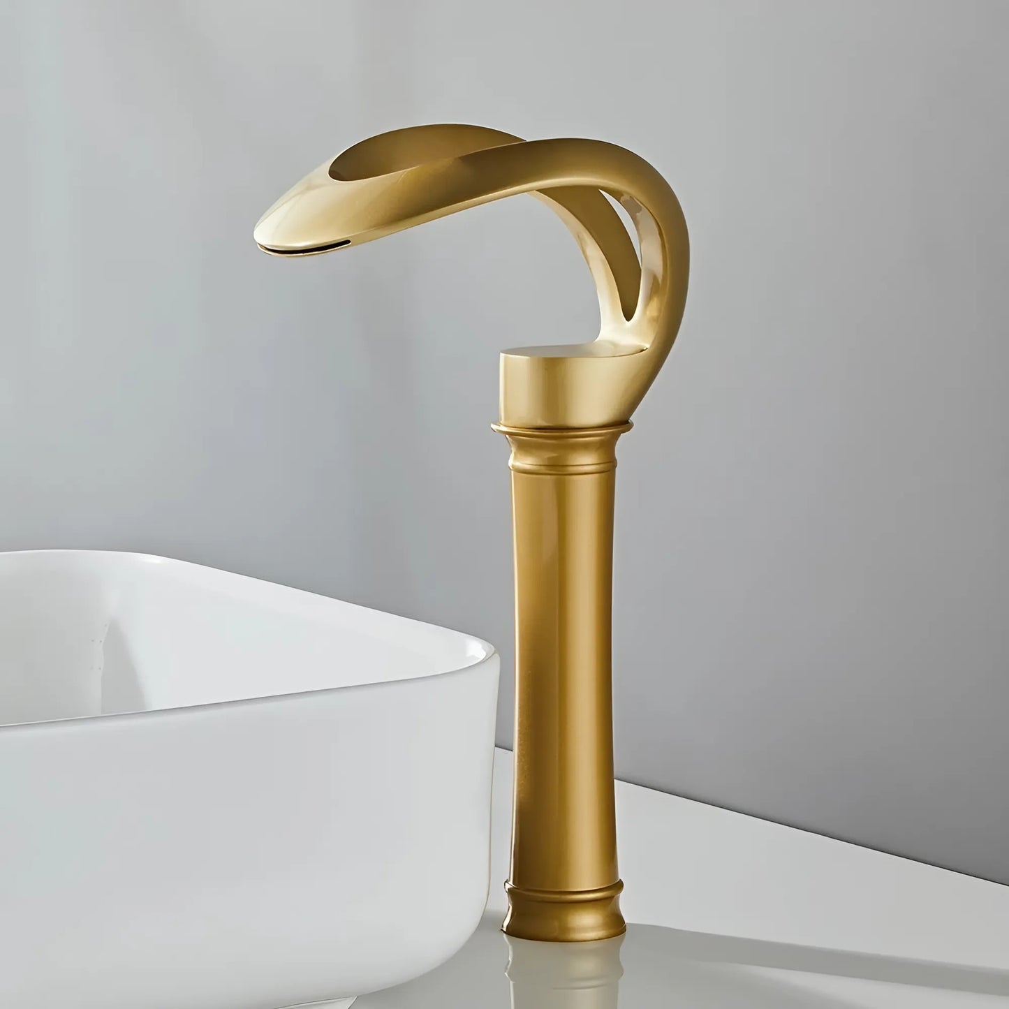 Fontana Castres 1.2 GPM Touchless Waterfall Vessel Gold Faucet
