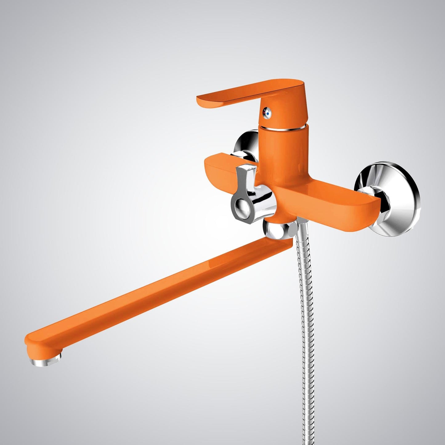 Fontana Chambord Single Handle Wall Mounted Red Faucet and Hand Shower Set