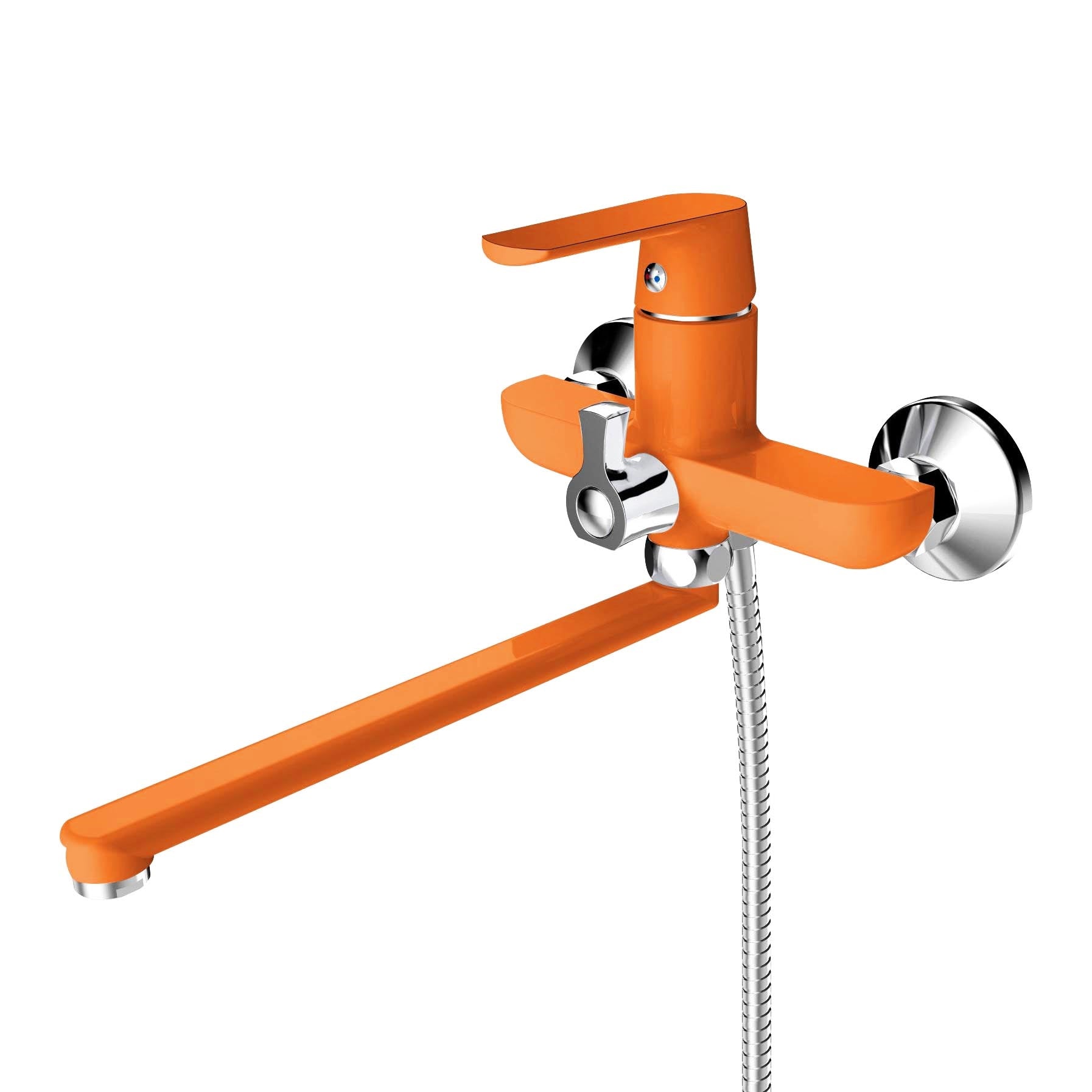 Fontana Chambord Single Handle Wall Mounted Red Faucet and Hand Shower Set