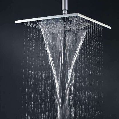 Fontana Cholet 10" Waterfall and Rainfall Function Solid Brass Chrome Shower Head