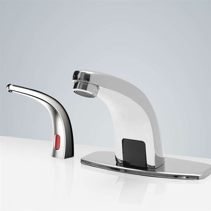 Fontana Cholet High Quality Motion Sensor Chrome Faucet and Automatic Liquid Soap Dispenser