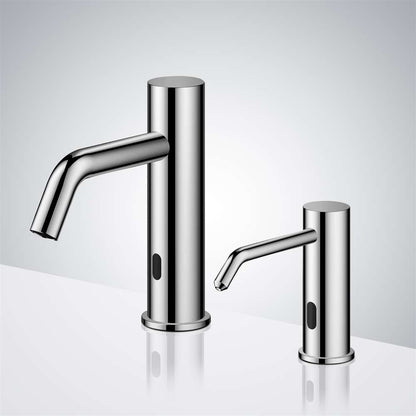 Fontana Chrome Commercial Touchless Sensor Faucet & Touchless Soap Dispenser