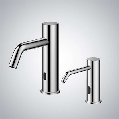 Fontana Chrome Commercial Touchless Sensor Faucet & Touchless Soap Dispenser
