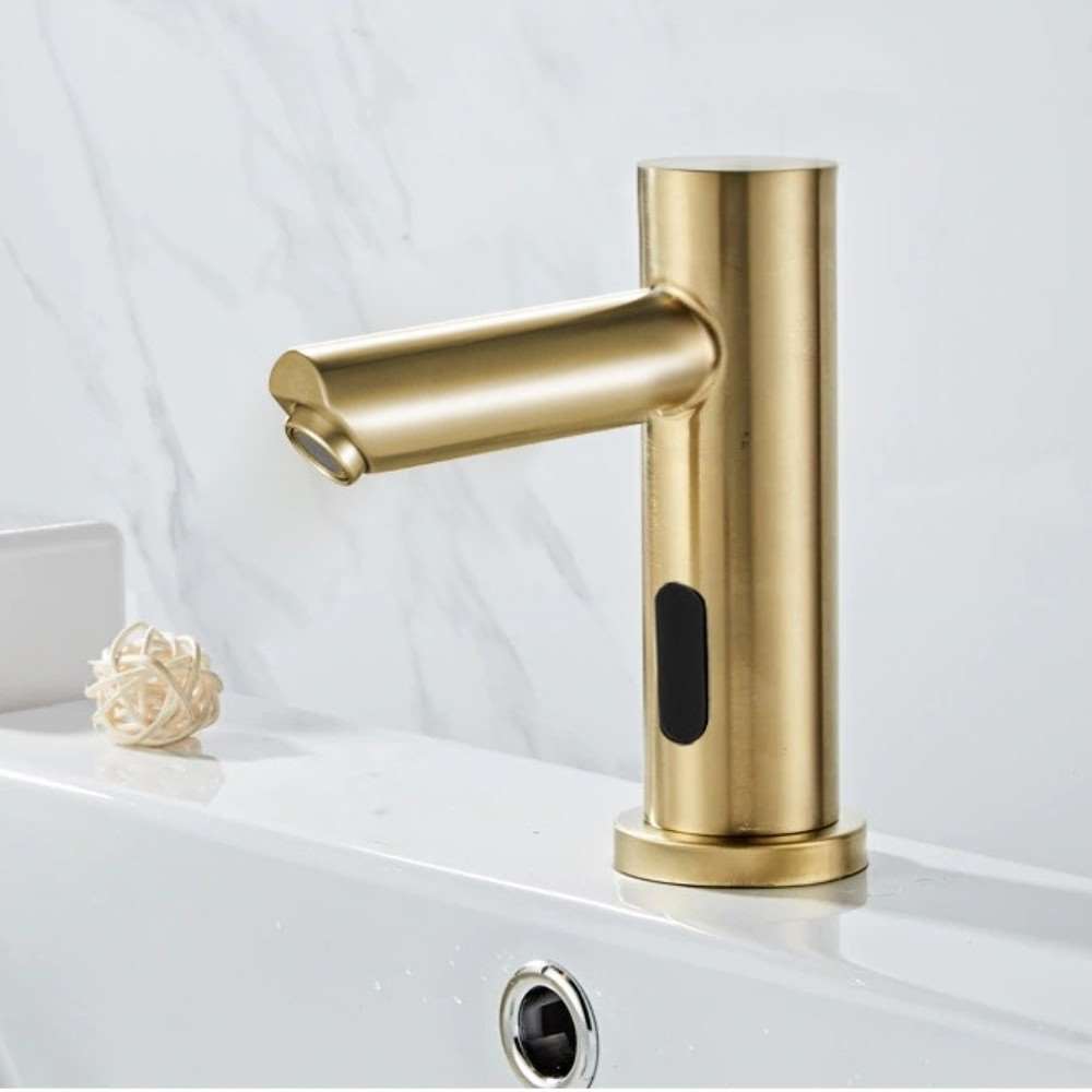 Fontana Commercial Automatic Dual Touchless Sensor Brushed Gold Faucet and Soap Dispenser