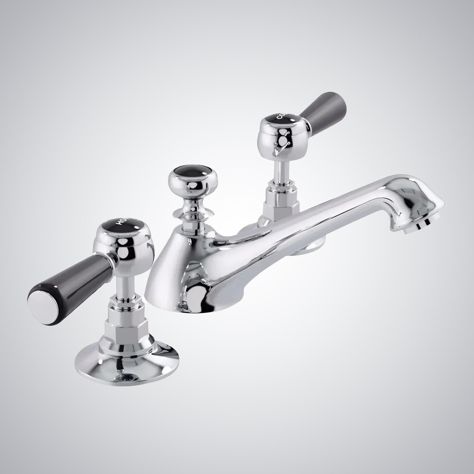 Fontana Courchevel Dual Handle Deck Mounted Chrome Faucet