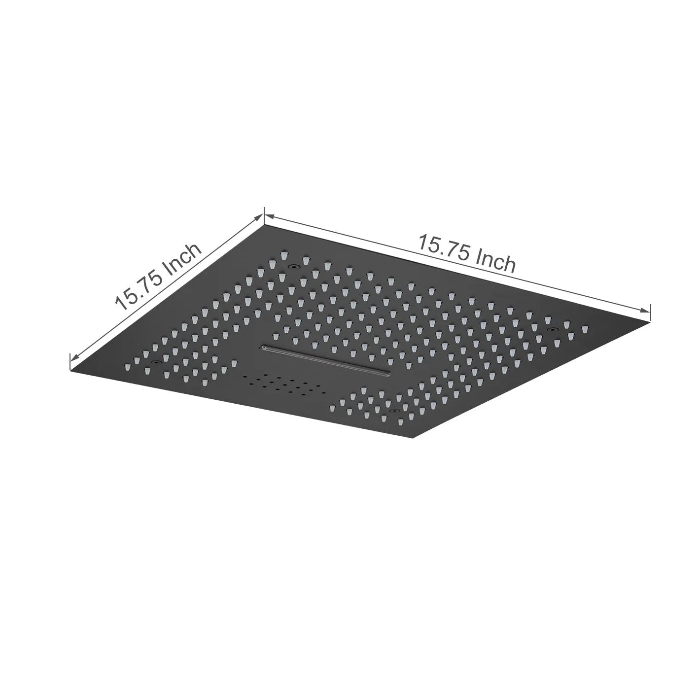 Fontana Cuenca 2.5 GPM Multifunctional LED Music Matte Black Ceiling Mounted Shower Head