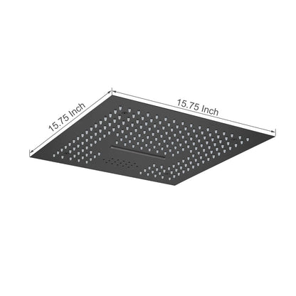 Fontana Cuenca 2.5 GPM Multifunctional LED Music Matte Black Ceiling Mounted Shower Head