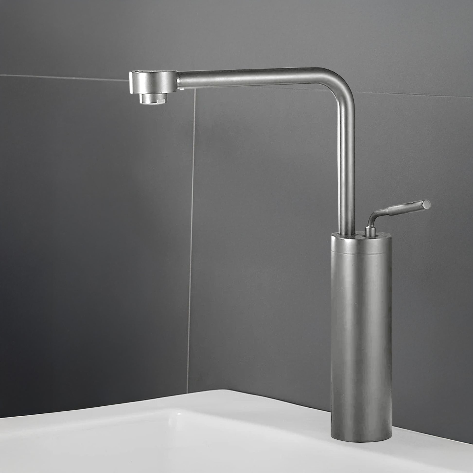 Fontana Denia Modern Single Handle Deck Mounted Brushed Nickel Faucet