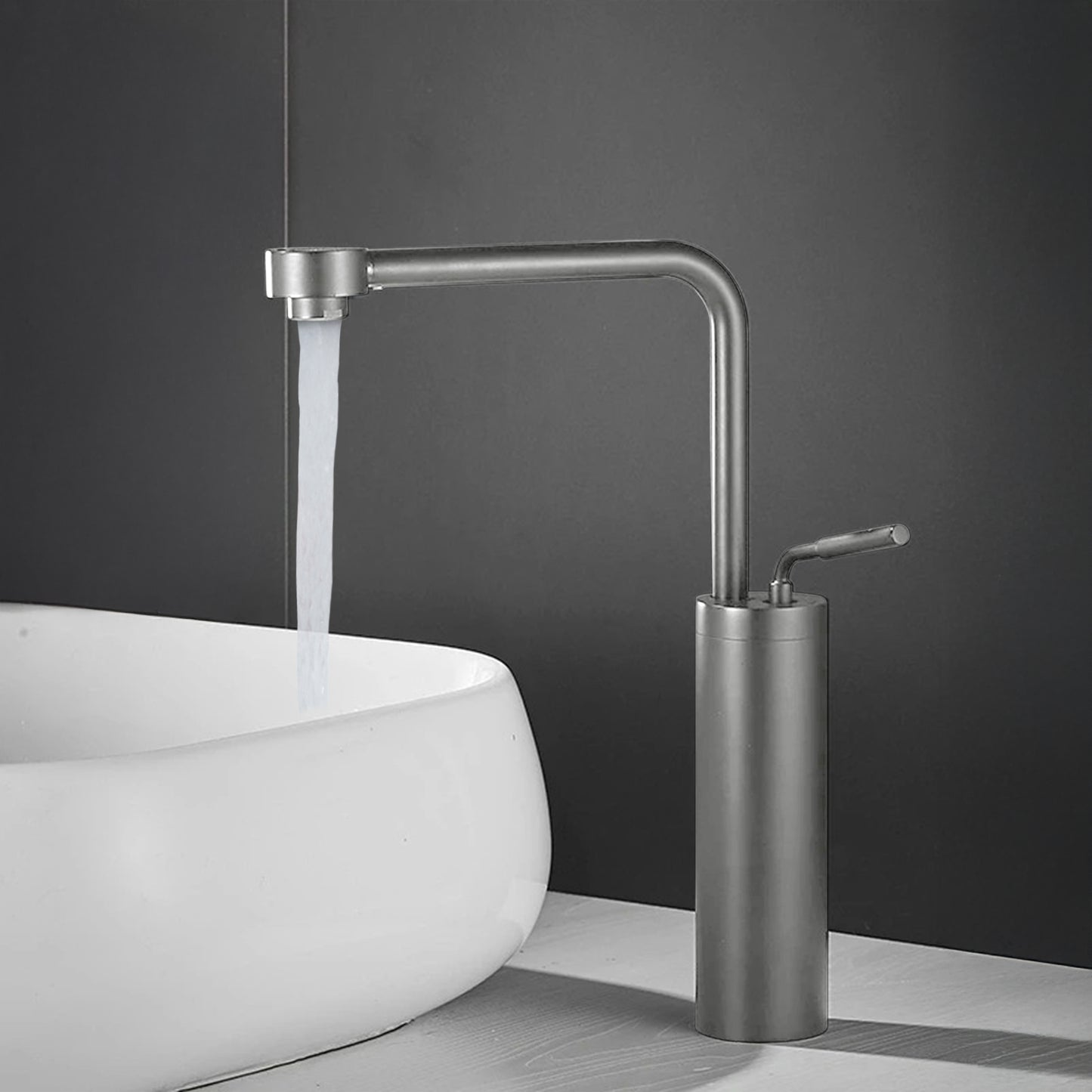 Fontana Denia Modern Single Handle Deck Mounted Brushed Nickel Faucet