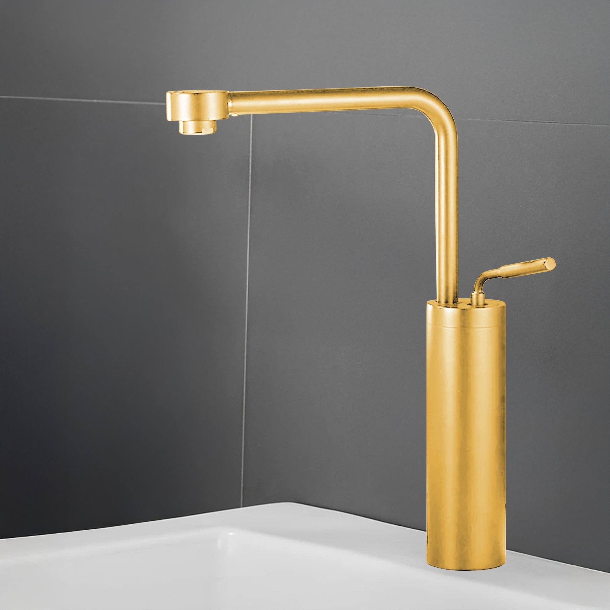 Fontana Denia Modern Single Handle Deck Mounted Gold Faucet