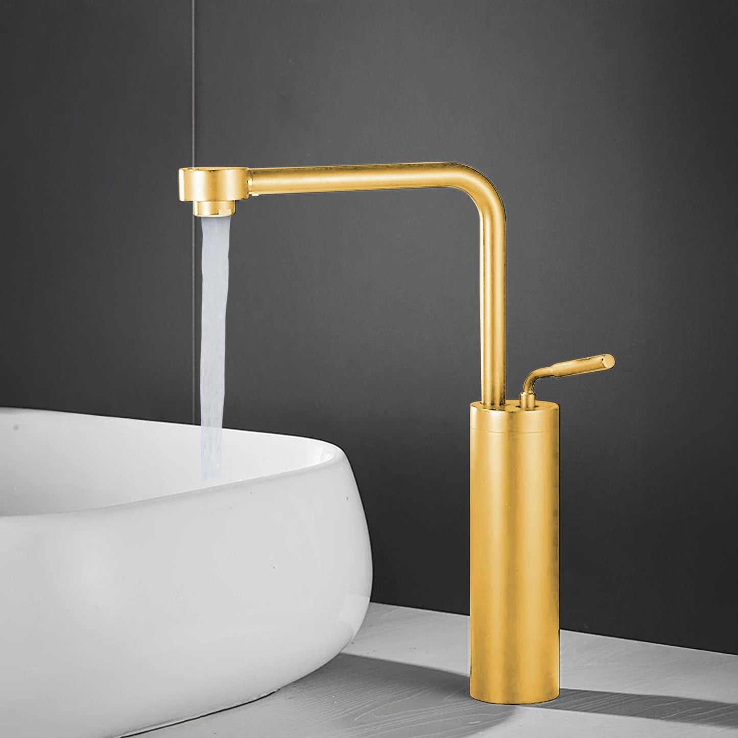 Fontana Denia Modern Single Handle Deck Mounted Gold Faucet