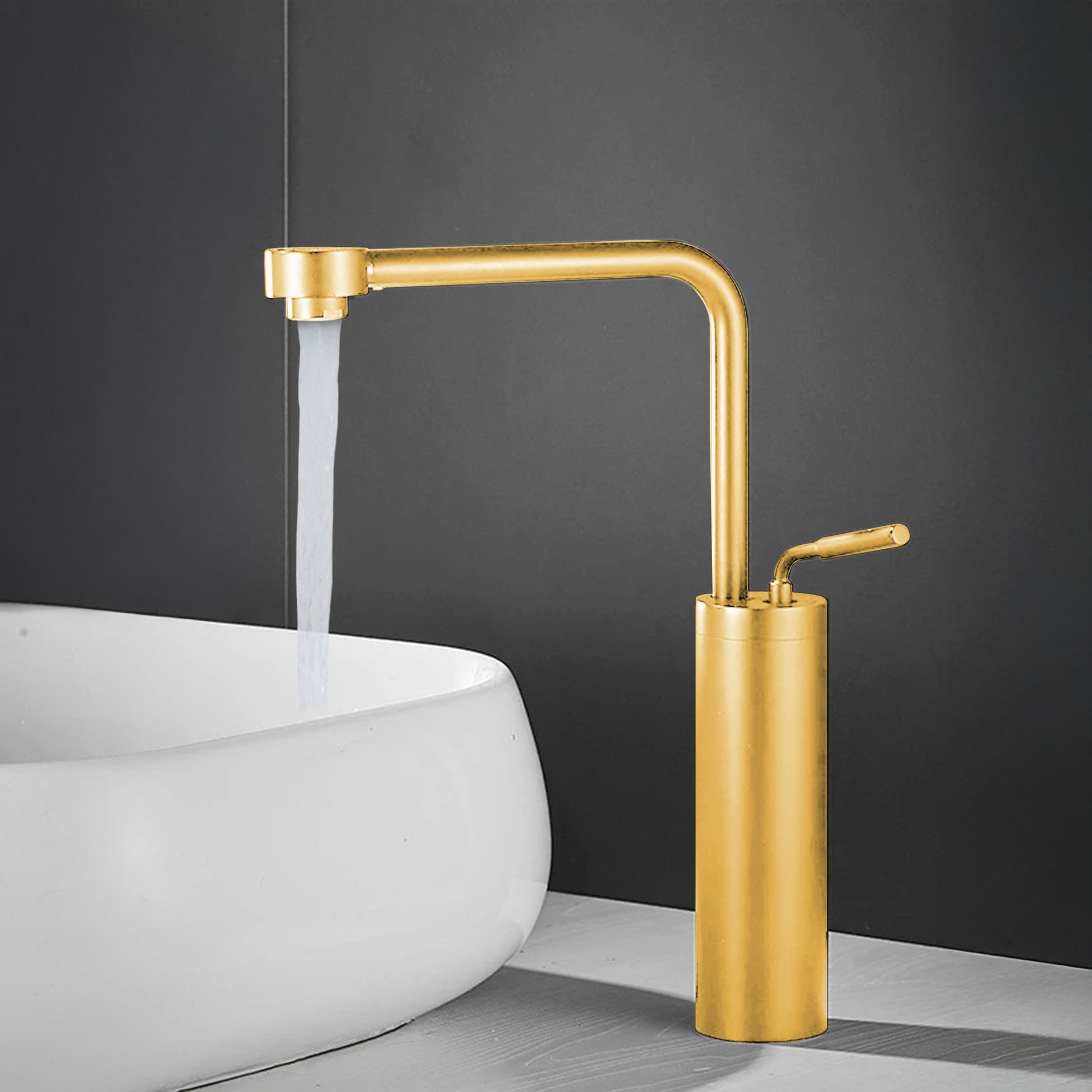 Fontana Denia Modern Single Handle Deck Mounted Gold Faucet