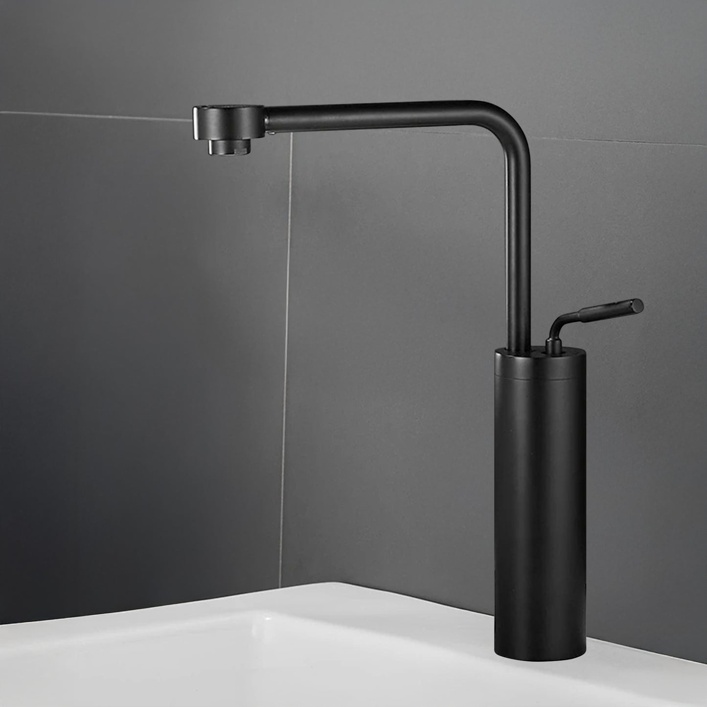 Fontana Denia Modern Single Handle Deck Mounted Matte Black Faucet