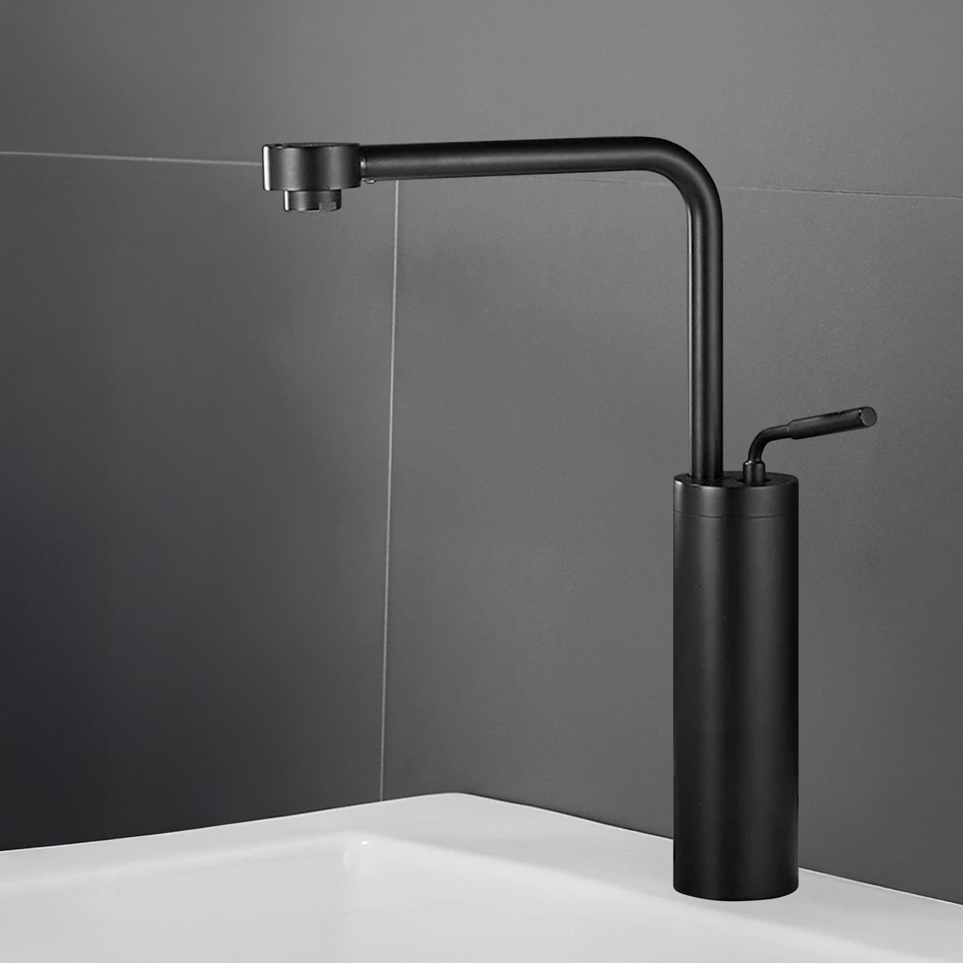 Fontana Denia Modern Single Handle Deck Mounted Matte Black Faucet
