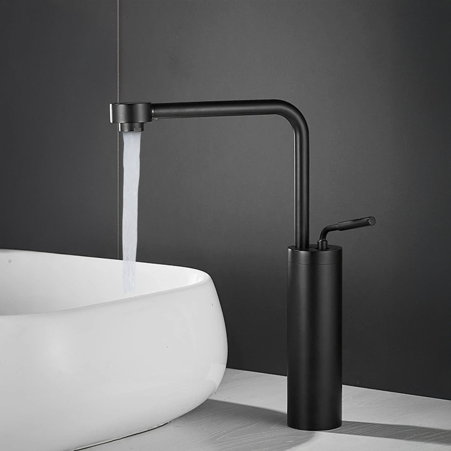 Fontana Denia Modern Single Handle Deck Mounted Matte Black Faucet