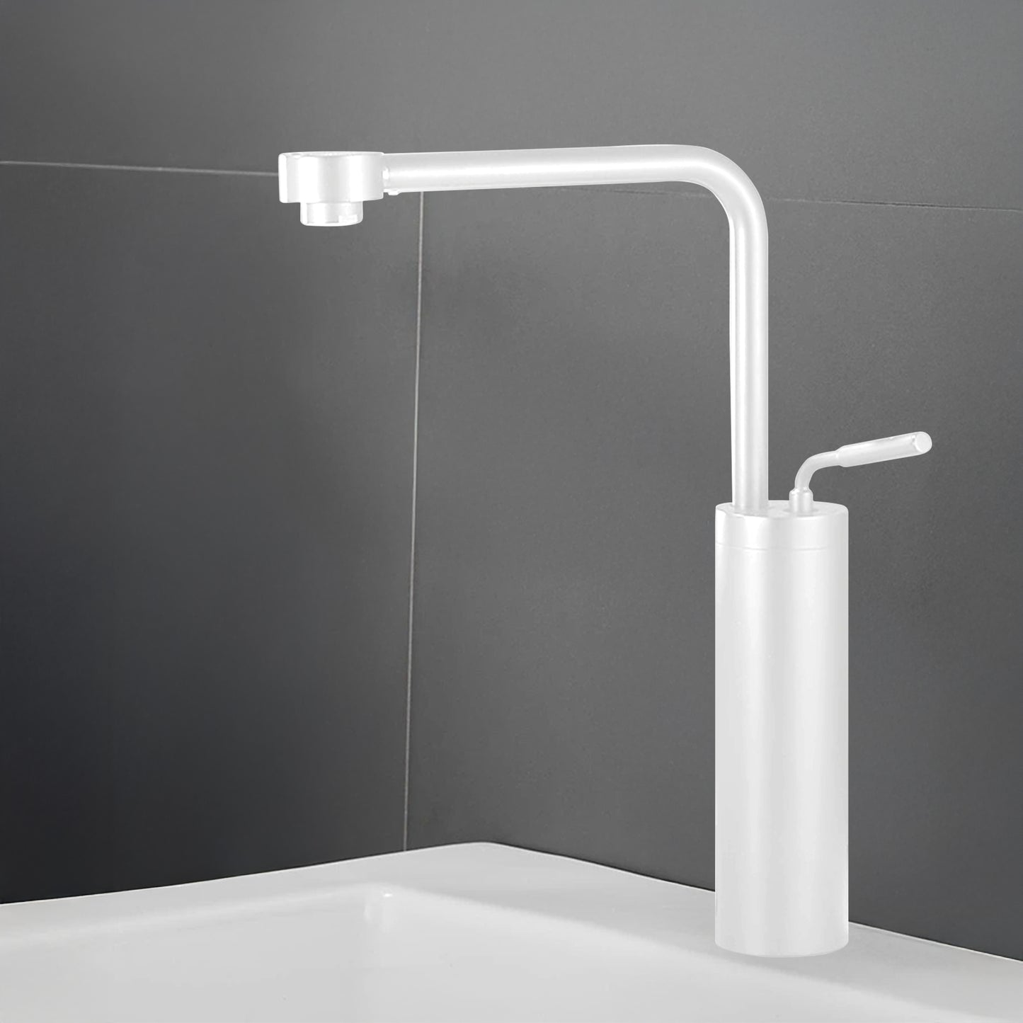 Fontana Denia Modern Single Handle Deck Mounted Matte White Faucet