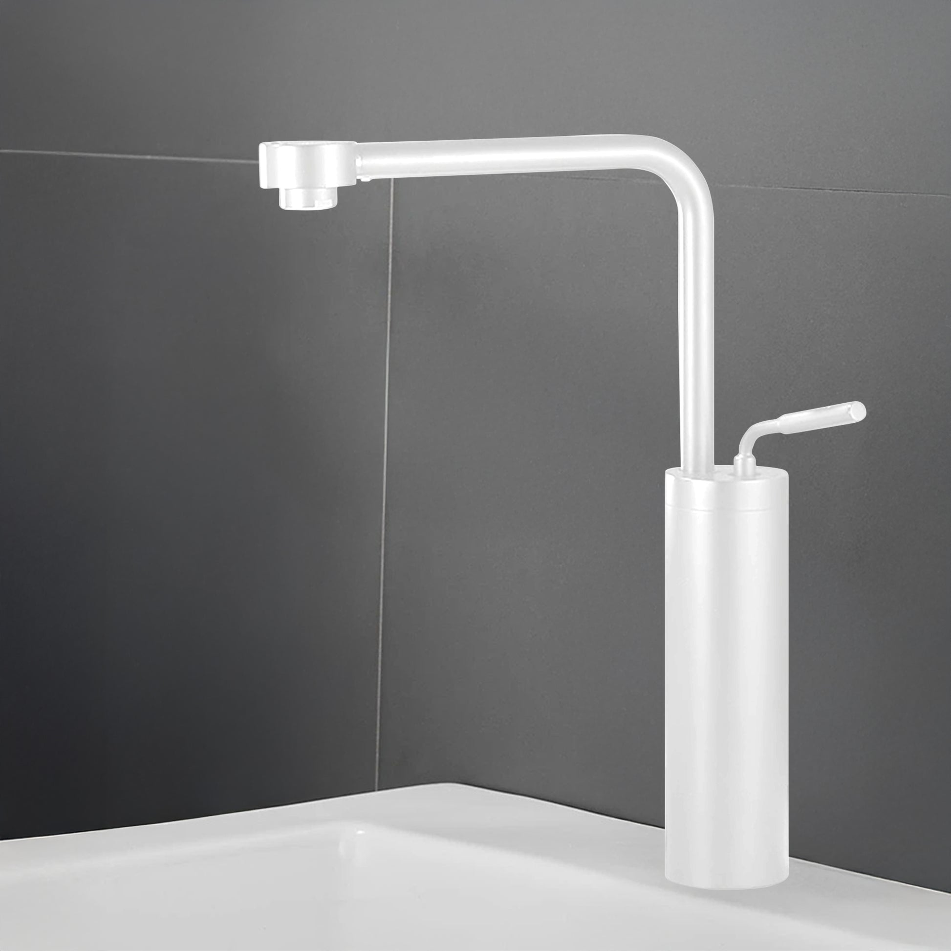 Fontana Denia Modern Single Handle Deck Mounted Matte White Faucet