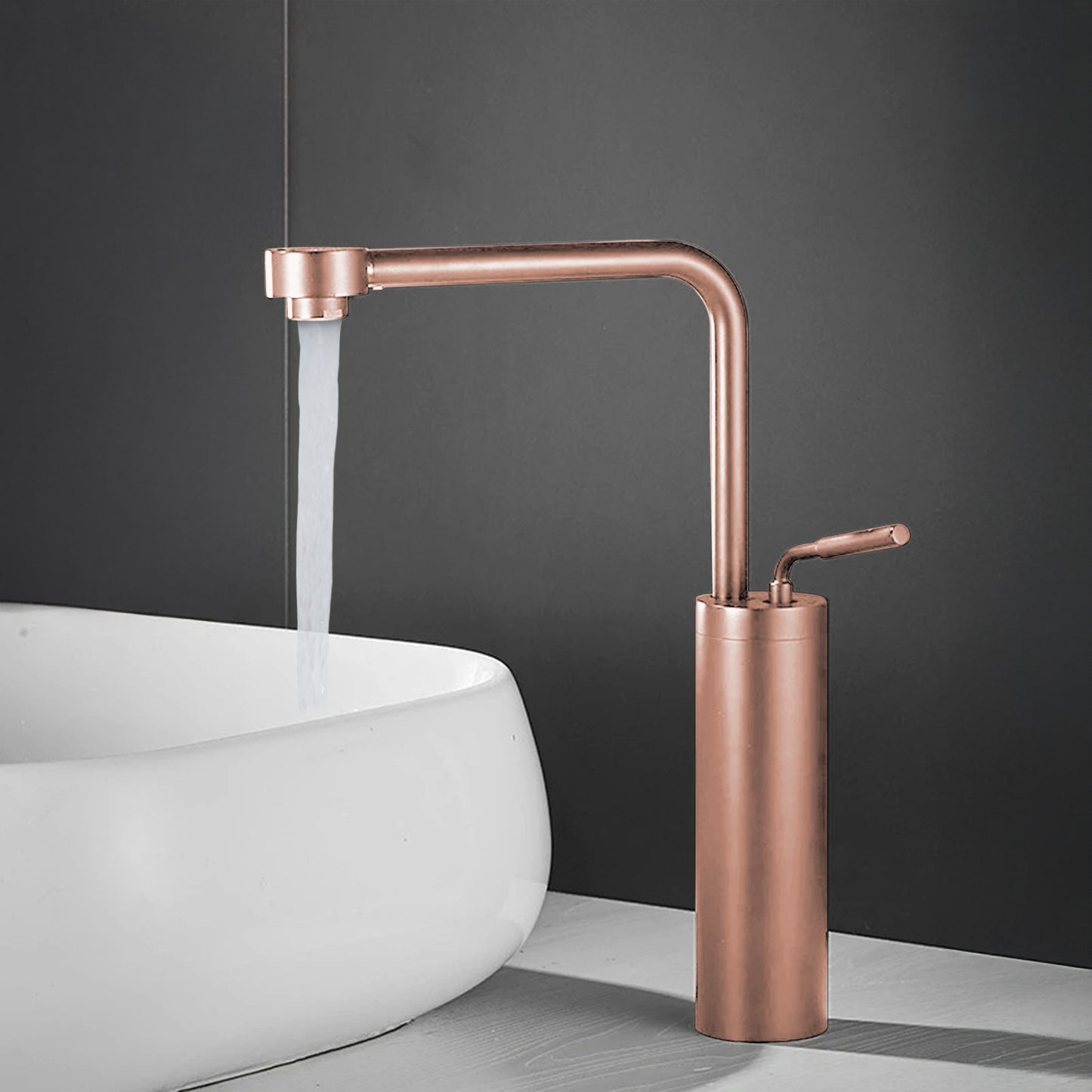 Fontana Denia Modern Single Handle Deck Mounted Rose Gold Faucet