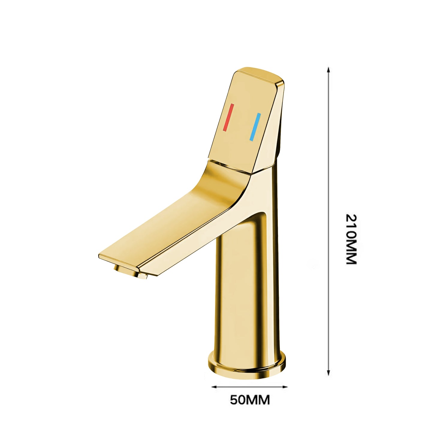 Fontana Digne-Les-Bains Single Handle Stainless Steel Deck Mounted Gold Basin Faucet