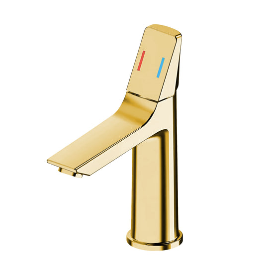 Fontana Digne-Les-Bains Single Handle Stainless Steel Deck Mounted Gold Basin Faucet