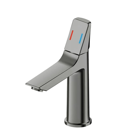 Fontana Digne-Les-Bains Single Handle Stainless Steel Deck Mounted Gun Gray Basin Faucet