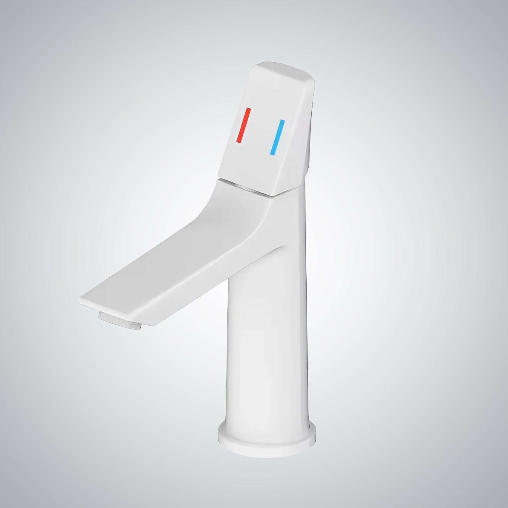 Fontana Digne-Les-Bains Single Handle Stainless Steel Deck Mounted White Basin Faucet