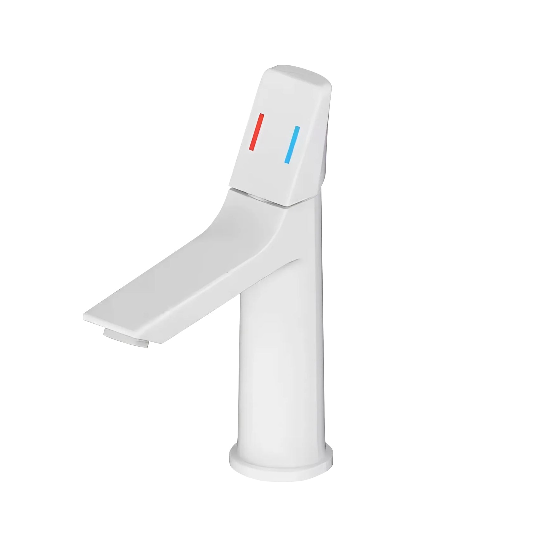 Fontana Digne-Les-Bains Single Handle Stainless Steel Deck Mounted White Basin Faucet